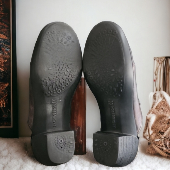 ROMIKA Skyward Clogs Mules 37 7 Metallic Bronze Leather Studded Euro Comfort - Picture 8 of 16